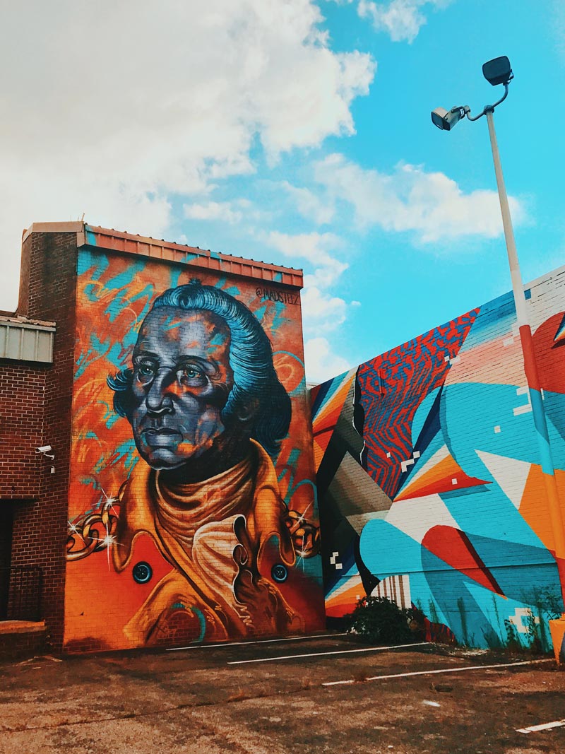 @_queendenise - George Washington street mural in NoMa near Union Market - Washington, DC