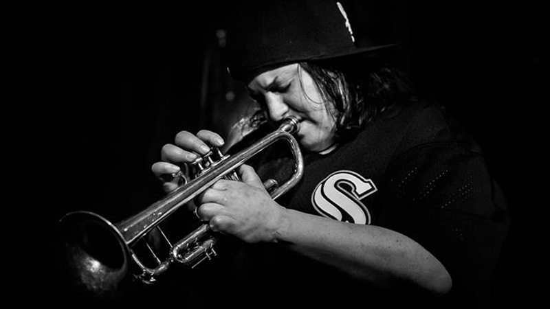 Jaimie Branch, the Brooklyn–based trumpeter/composer, playing the Trumpet