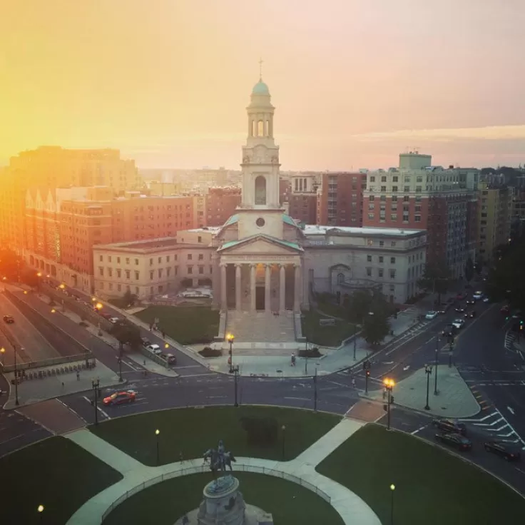 @inhighheels - Sunset from DNV Rooftop at the Kimpton Donovan - Rooftops in Washington, DC