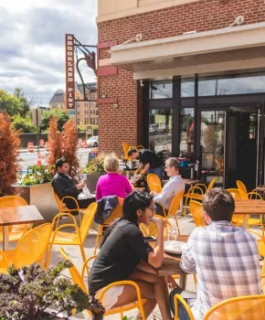 Diners on patio at Brookland Pint - Restaurant and bar in Brookland Washington, DC