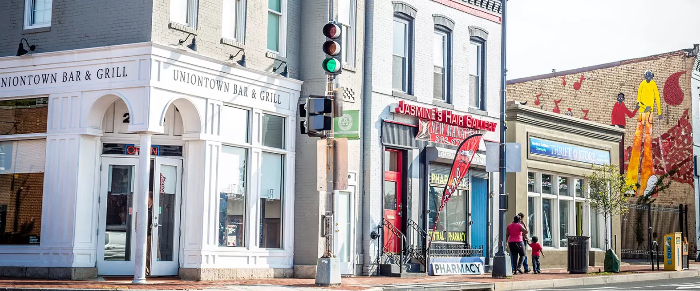 Anacostia restaurant and shops in Washington DC