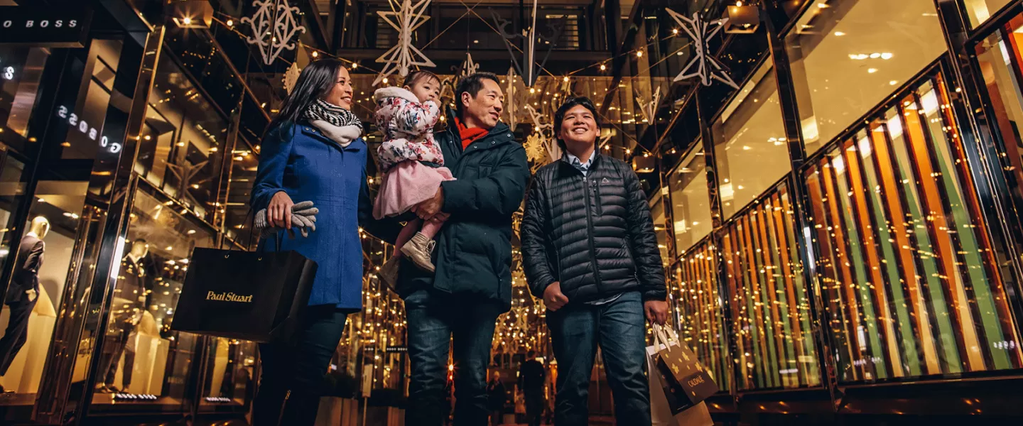 Family shopping in City Center DC