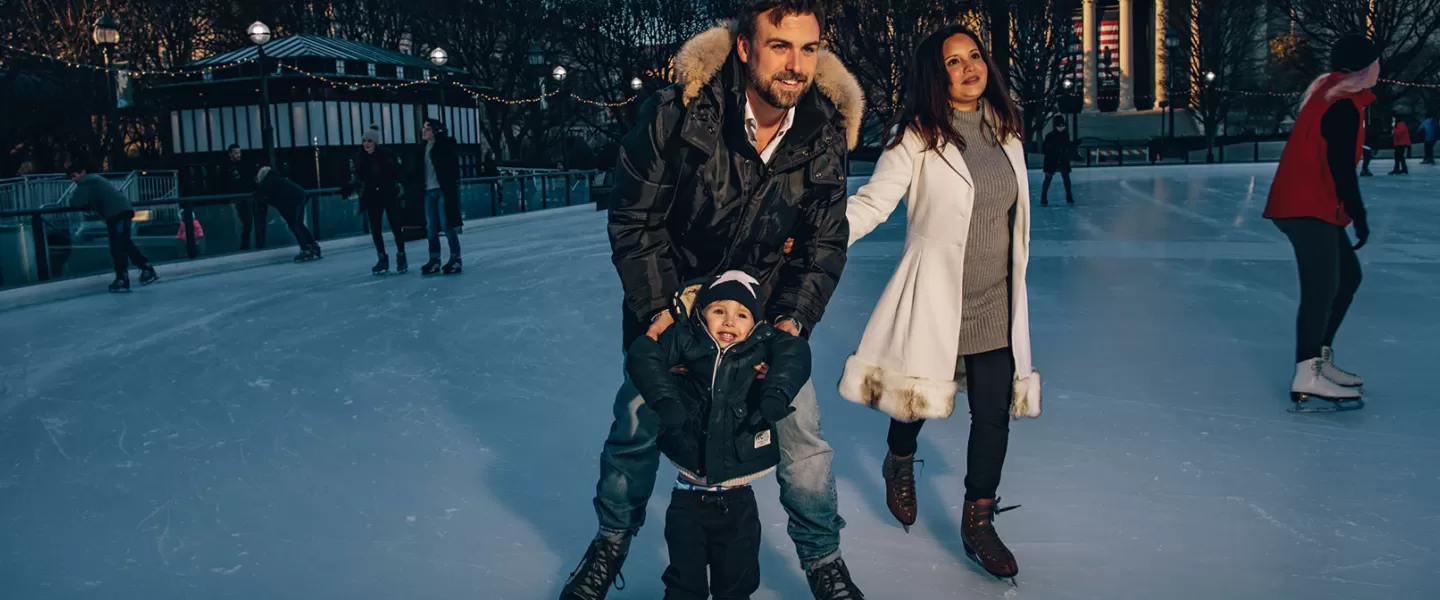 Family ice skating