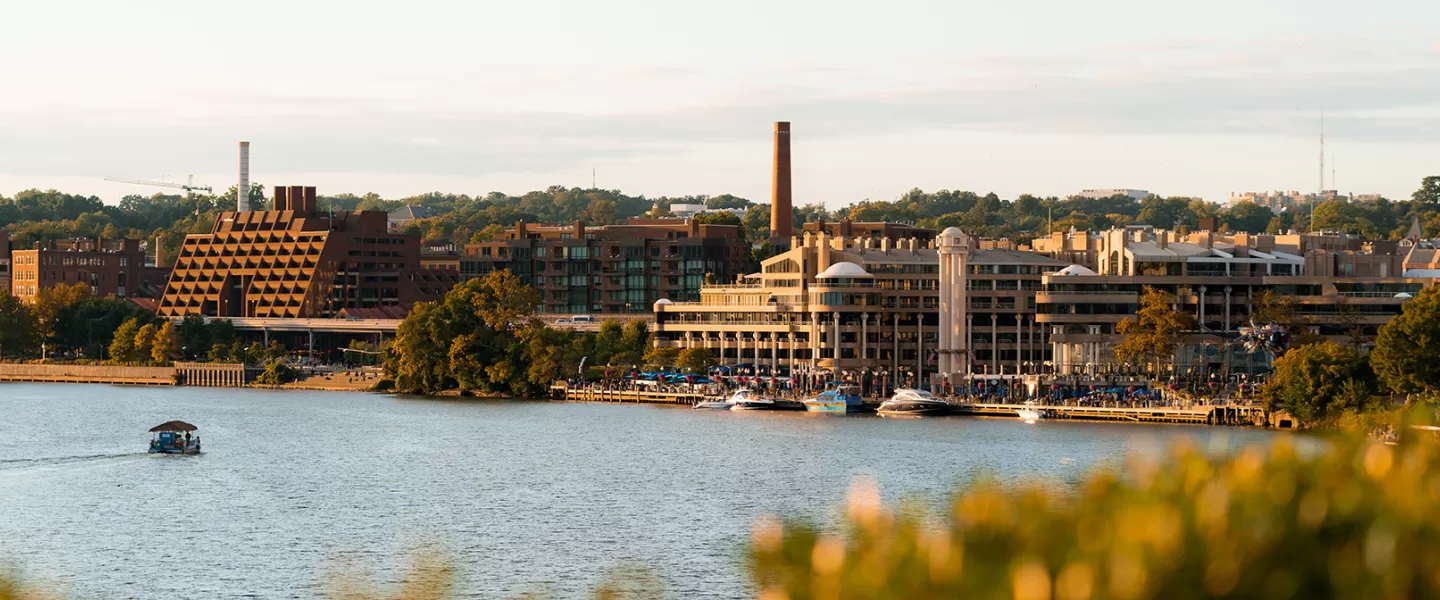 View of the skyline of Georgetown with the Potomac River