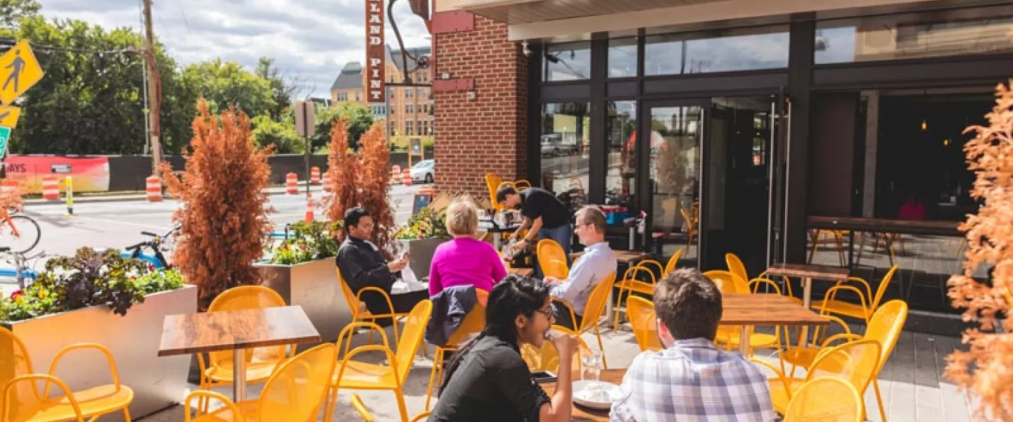 Diners on patio at Brookland Pint - Restaurant and bar in Brookland Washington, DC