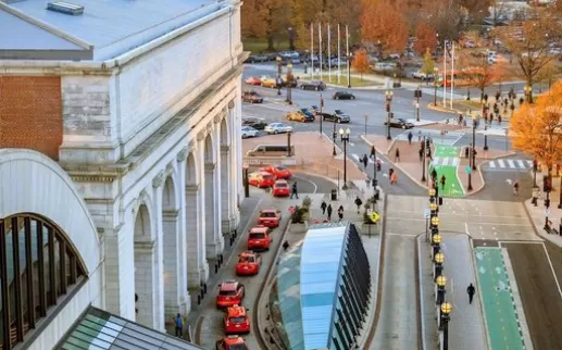 @atherahsan - Union Station sunrise with Taxis
