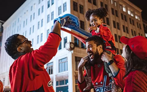 Family attending Caps Hockey Game
