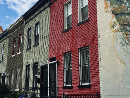 H Street Rowhouses and Mural, Washington DC