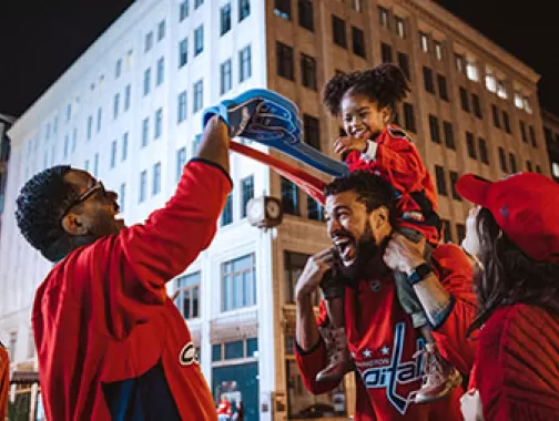 Family attending Caps Hockey Game