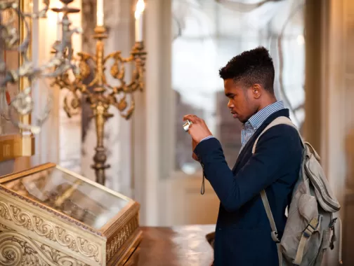 Student touring Anderson House in Dupont Circle - Museum off the National Mall in Washington, DC