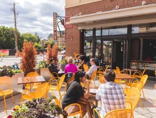 Diners on patio at Brookland Pint - Restaurant and bar in Brookland Washington, DC