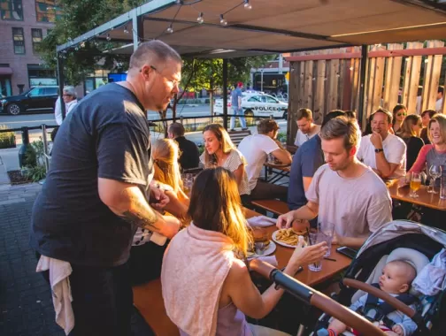 Young family dining at Bluejacket on the Capitol Riverfront - Family friendly restaurants in Washington, DC