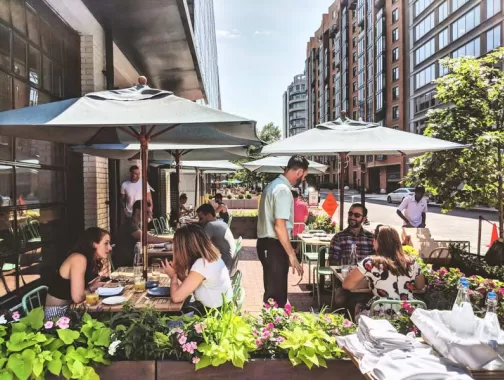 Outside patio at Prather's on the Alley restaurant and bar - The best places to eat in Washington, DC's Mount Vernon Square neighborhood