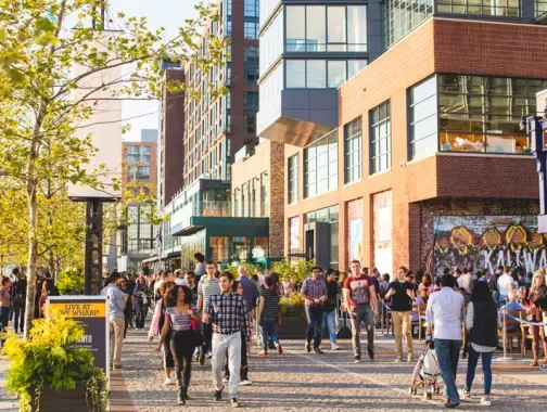 Visitors at The Wharf on the Southwest Waterfront - Where to eat, shop and play at The Wharf in Washington, DC